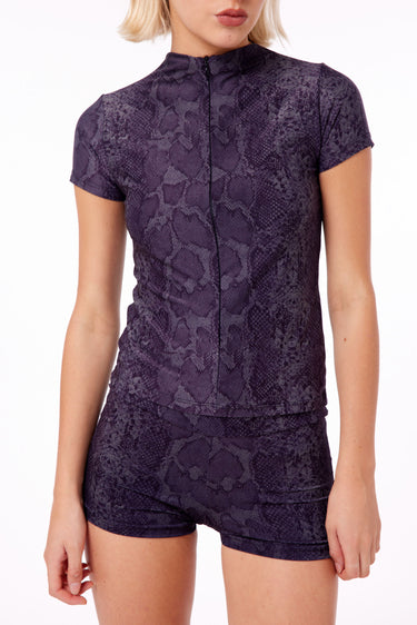 BLACK SNAKESKIN GEISHA TOP