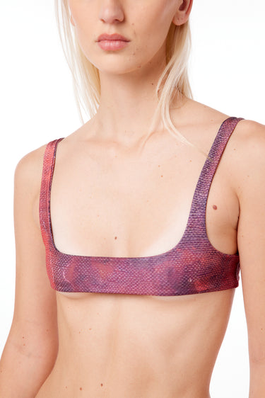 RED SNAKESKIN CENSORED TOP