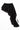 Falda corta Mini Paraíso en algodón negro extendida sobre fondo blanco, mostrando la confección en doble capa y el volado asimétrico con tira.
